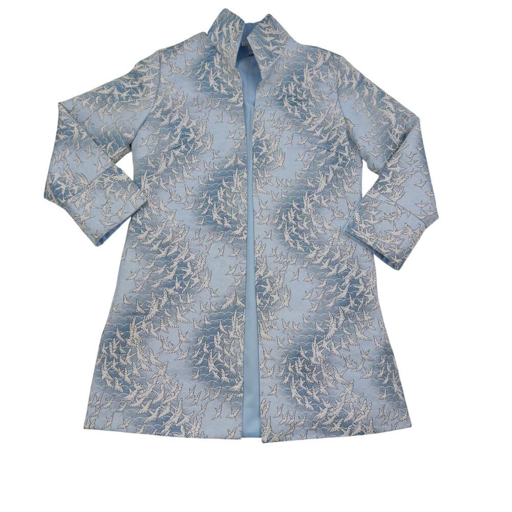 Grace Chuang Art to Wear/Artsy Crane/Bird Print Dressy Jacket Women's SZ XS
